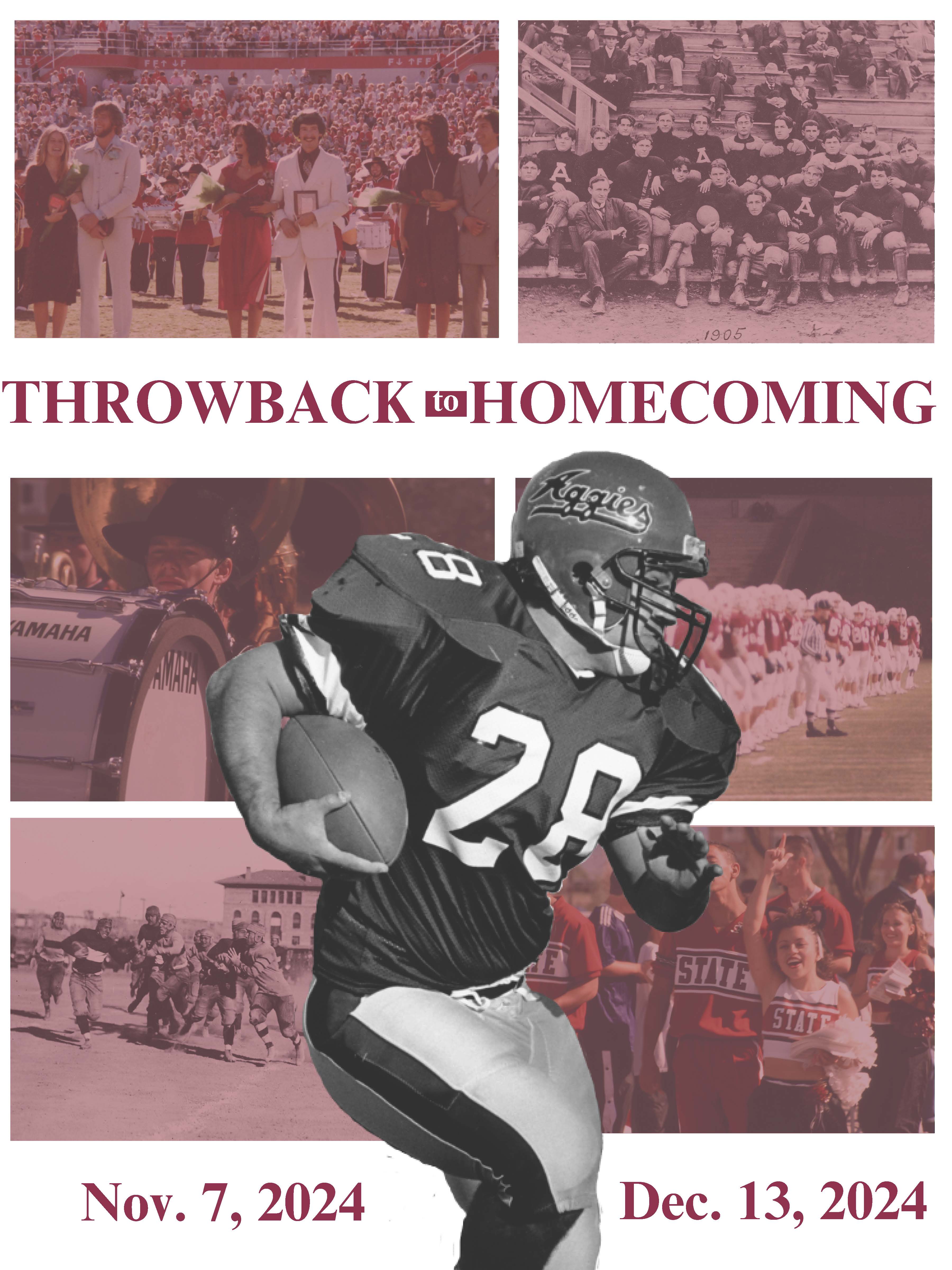 Poster for the Throwback to Homecoming Exhibition