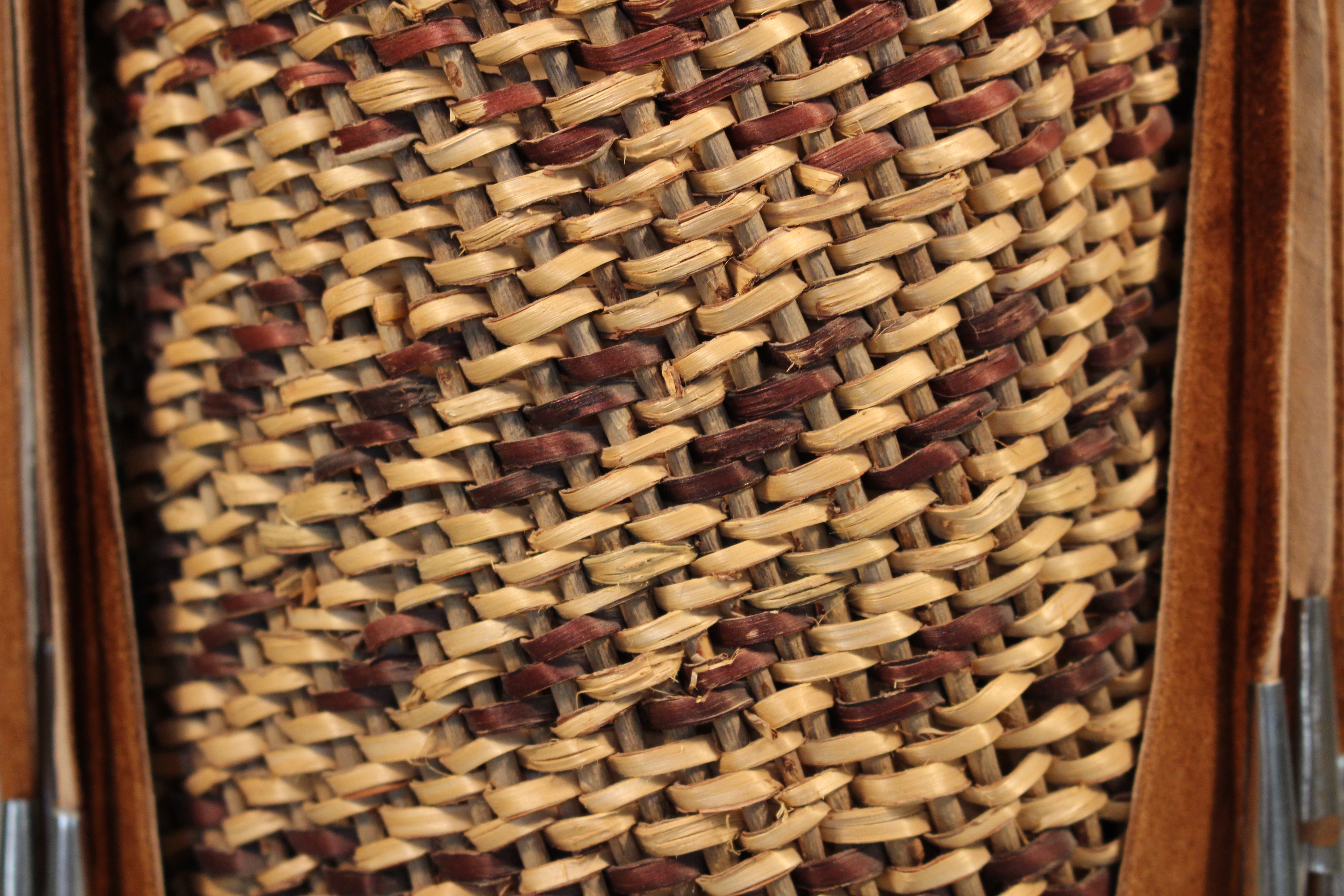 Close-up of the twined basket weave
